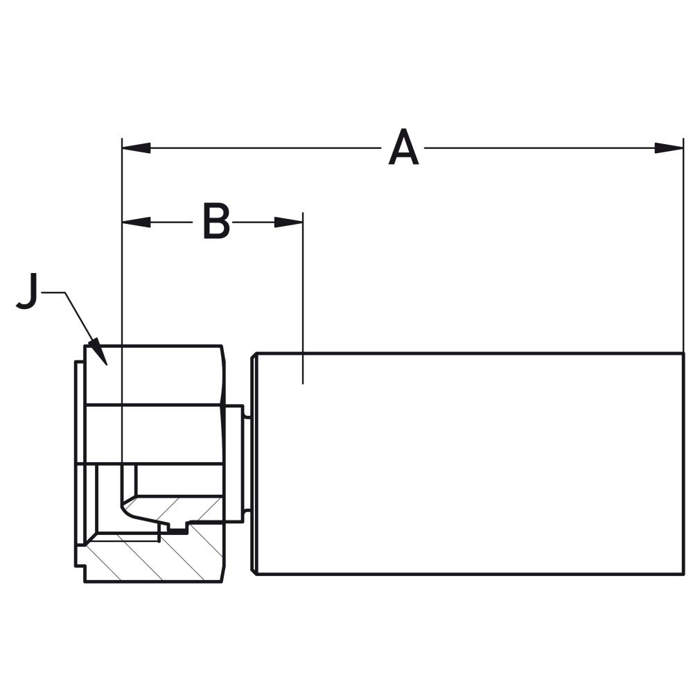 1U08X-6-05 BSP Female  G 3/8" Ballnose