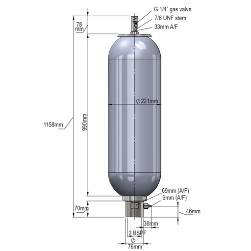 2800A-00-341 BLADDER ACC. 28.0L 345BAR OIL