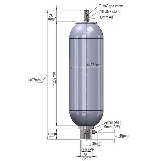 3700A-00-341 BLADDER ACC. 37.0L 345BAR OIL
